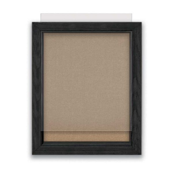 Indoor Enclosed Combo Board, 72"x36", Bronze Frame/Black & Amethyst